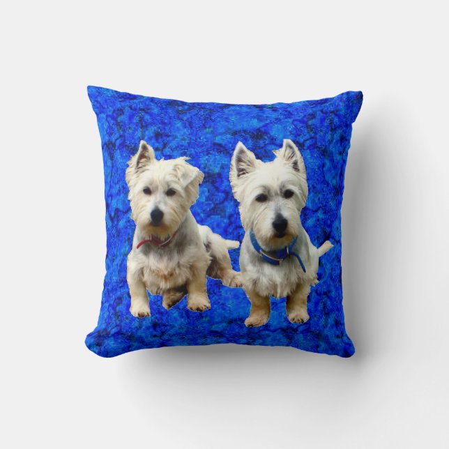 West Highland Terriers Throw Pillow. Cushion (Front)