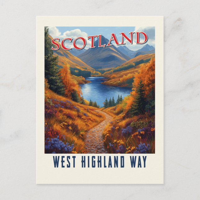 West Highland Way Scotland Vintage Hiking Travel  Postcard (Front)