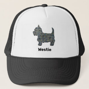 West Highland Westie Terrier Dog Silhouette Grid Trucker Hat