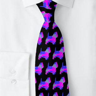 West Highland Westie Terrier Pink Silhouette Black Tie