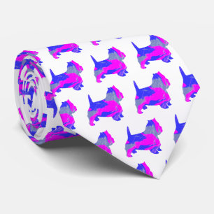 West Highland Westie Terrier Pink Silhouette White Tie