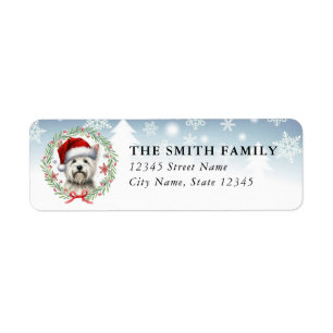 West Highland White Terr Dog Return Address Labels
