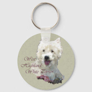 West Highland White Terrier Art Key Ring