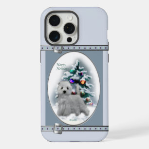 West Highland White Terrier Blue Christmas Holiday iPhone 15 Pro Max Case
