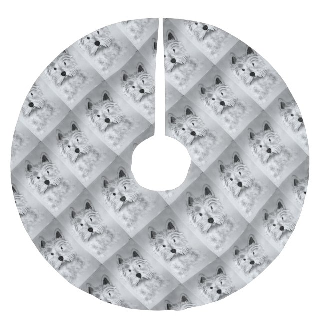 West Highland White Terrier Brushed Polyester Tree Skirt (Front)