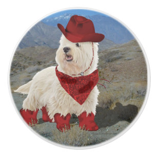 West Highland White Terrier Ceramic Knob