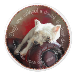 West Highland White Terrier Ceramic Knob