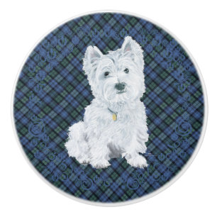 West Highland White Terrier Ceramic Knob