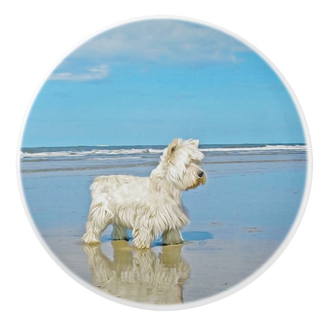 West Highland White Terrier Ceramic Knob (Front)