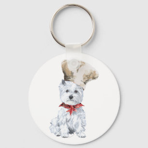 West Highland White Terrier Chef Key Ring