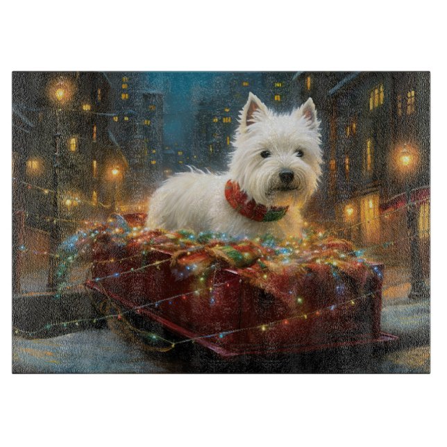 West Highland White Terrier Christmas Festive  Cutting Board (Front)
