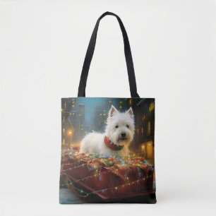West Highland White Terrier Christmas Festive Tote Bag