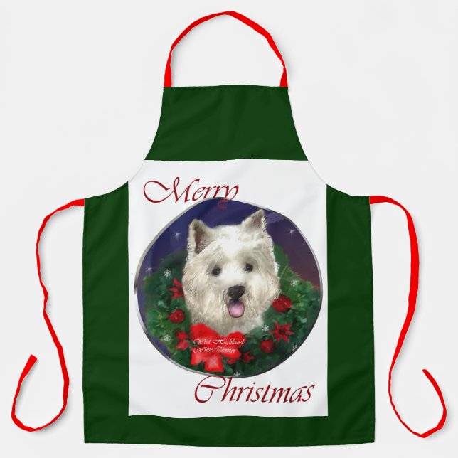 West Highland White Terrier Christmas Gifts Apron (Front)