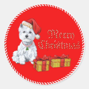 West Highland White Terrier Christmas Gifts Classic Round Sticker