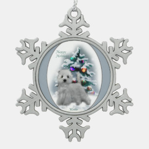 West Highland White Terrier Christmas Snowflake Pewter Christmas Ornament
