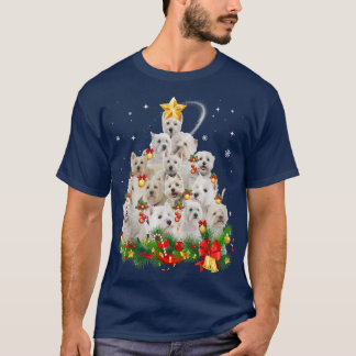West Highland White Terrier Christmas Tree Lights  T-Shirt