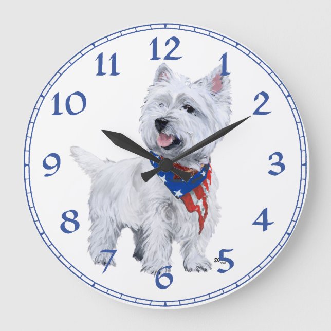 West Highland White Terrier Clock (Front)