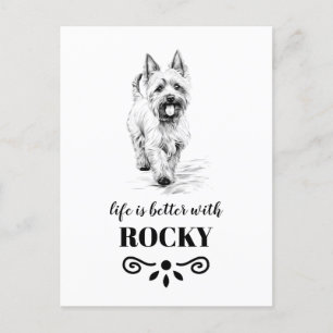 West-Highland-White-Terrier Custom dog Name Postcard