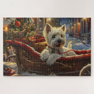 West Highland White Terrier Dog Christmas Festive  Jigsaw Puzzle