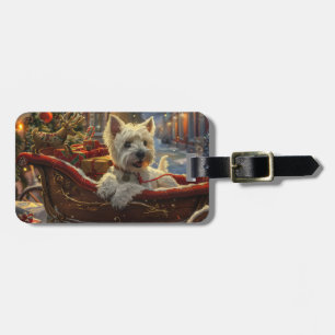 West Highland White Terrier Dog Christmas Festive  Luggage Tag