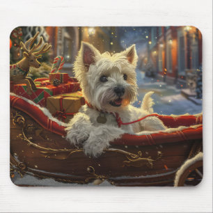 West Highland White Terrier Dog Christmas Festive Mouse Pad