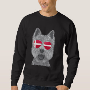 West Highland White Terrier Dog Denmark Flag Sungl Sweatshirt