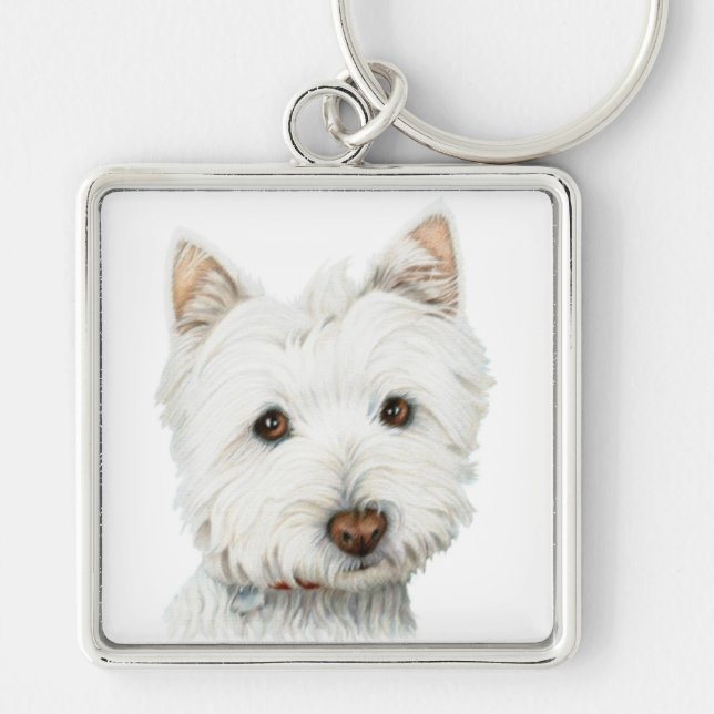 West Highland White Terrier Dog Key Ring (Front)