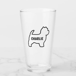 West Highland White Terrier Dog Silhouette Custom Glass
