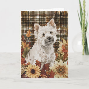 West Highland White Terrier Fall Thanksgiving Card