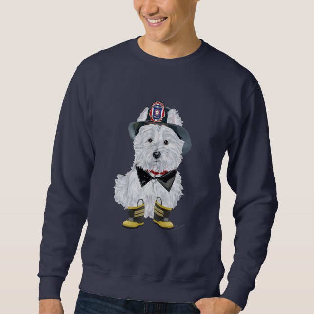 West Highland White Terrier Firefighter Sweatshirt (Front)