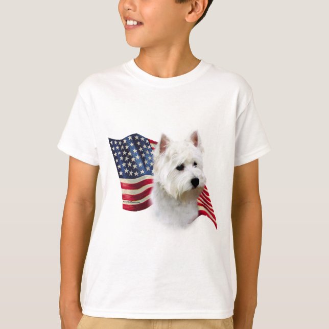 West Highland White Terrier Flag T-Shirt (Front)