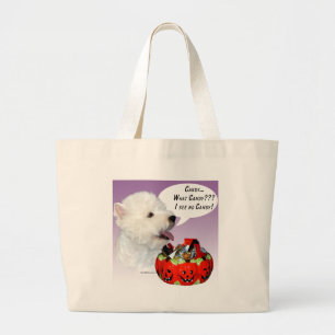West Highland White Terrier Halloween Candy Large Tote Bag