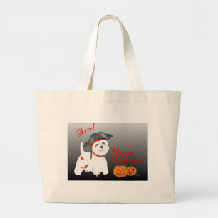 West Highland White Terrier Halloween Large Tote Bag