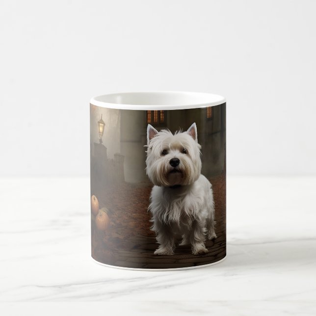 West Highland White Terrier Halloween Scary Coffee Mug (Center)