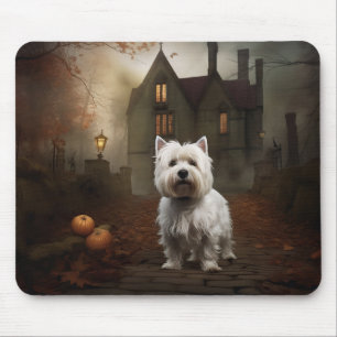 West Highland White Terrier Halloween Scary Mouse Pad