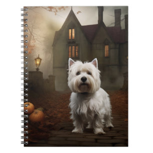 West Highland White Terrier Halloween Scary Notebook