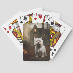 West Highland White Terrier Halloween Scary Playing Cards