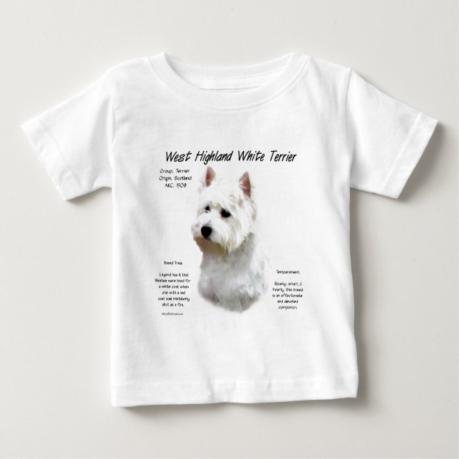 West Highland White Terrier History Design Baby T-Shirt (Front)