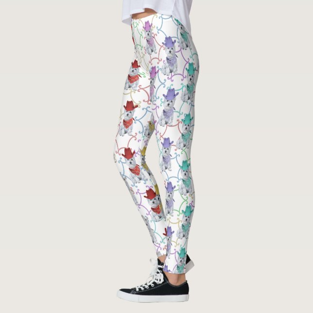 West Highland White Terrier Leggings (Left)