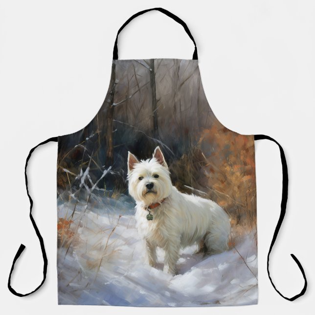 West Highland White Terrier Let It Snow Christmas Apron (Front)