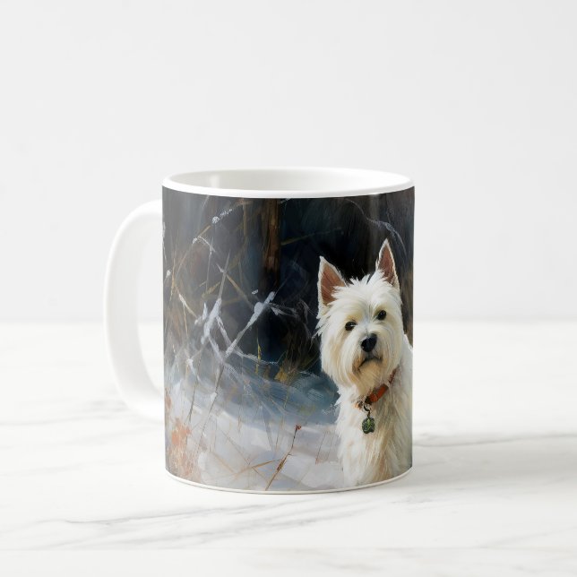 West Highland White Terrier Let It Snow Christmas Coffee Mug (Front Left)