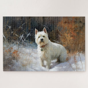 West Highland White Terrier Let It Snow Christmas Jigsaw Puzzle