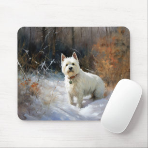 West Highland White Terrier Let It Snow Christmas Mouse Pad