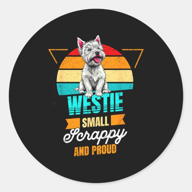 West Highland White Terrier Lover Funny Westie Dog Classic Round Sticker (Front)