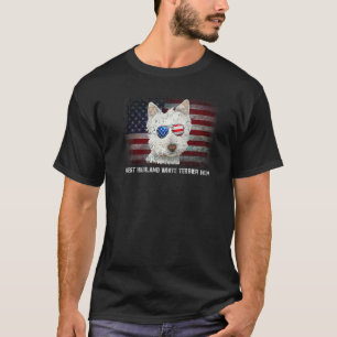 West Highland White Terrier Mum American Flag 4th T-Shirt