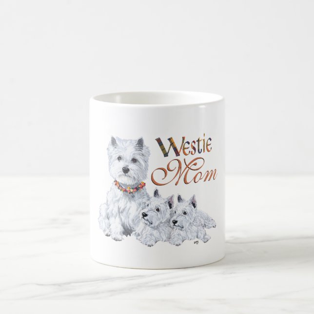 West Highland White Terrier Mum & Pups Coffee Mug (Center)