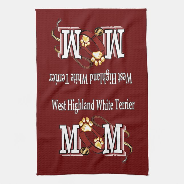 West Highland White Terrier Mum Tea Towel (Vertical)