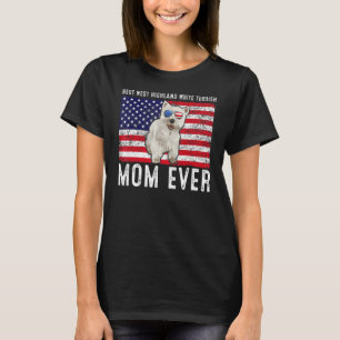West Highland White Terrier Mum Usa American Flag T-Shirt