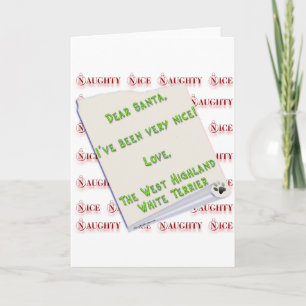 West Highland White Terrier Naughty or Nice Holiday Card
