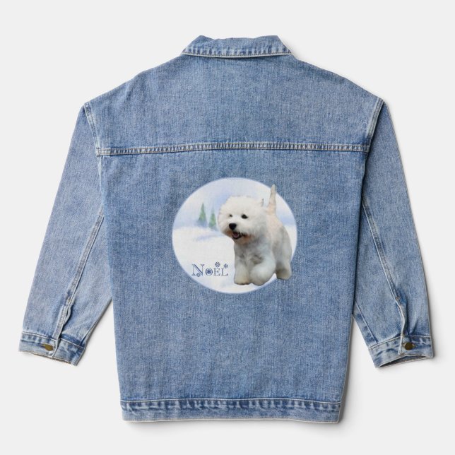 West Highland White Terrier Noel Denim Jacket (Back)